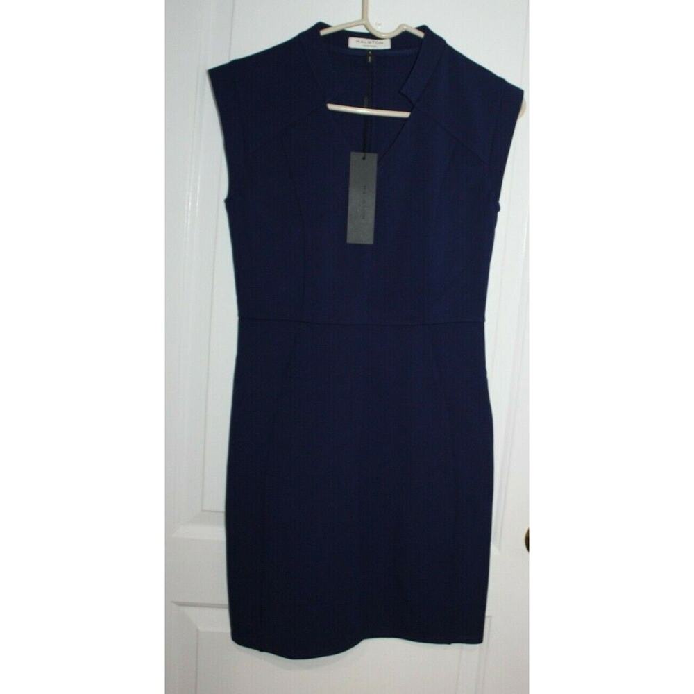 Halston Heritage Sleeveless Astral Blue Dress Size Women's 4